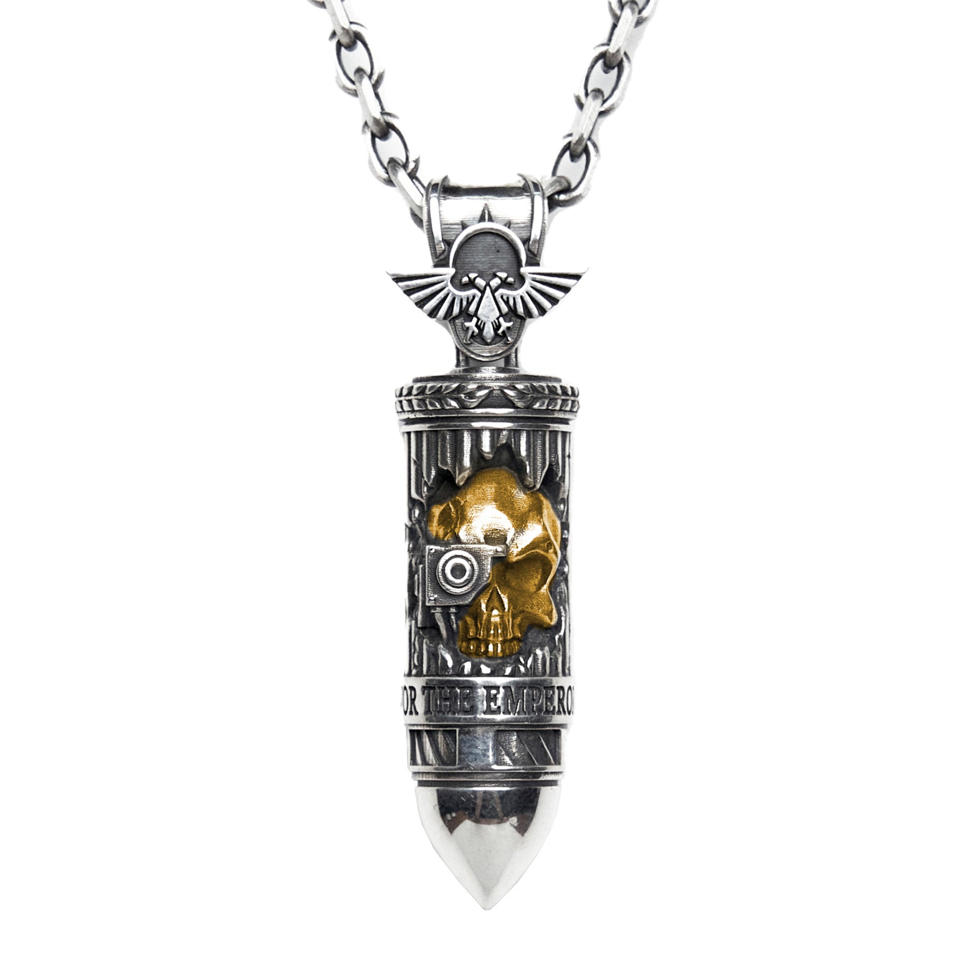 Warhammer 40K Truesilver Bolt Pendant Angel of death Bolter Necklace by Starforged